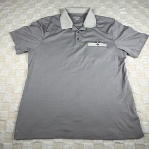 UNTUCKit Polo Shirt Gray Short Sleeve Button Pocket Golf Casual Large‎